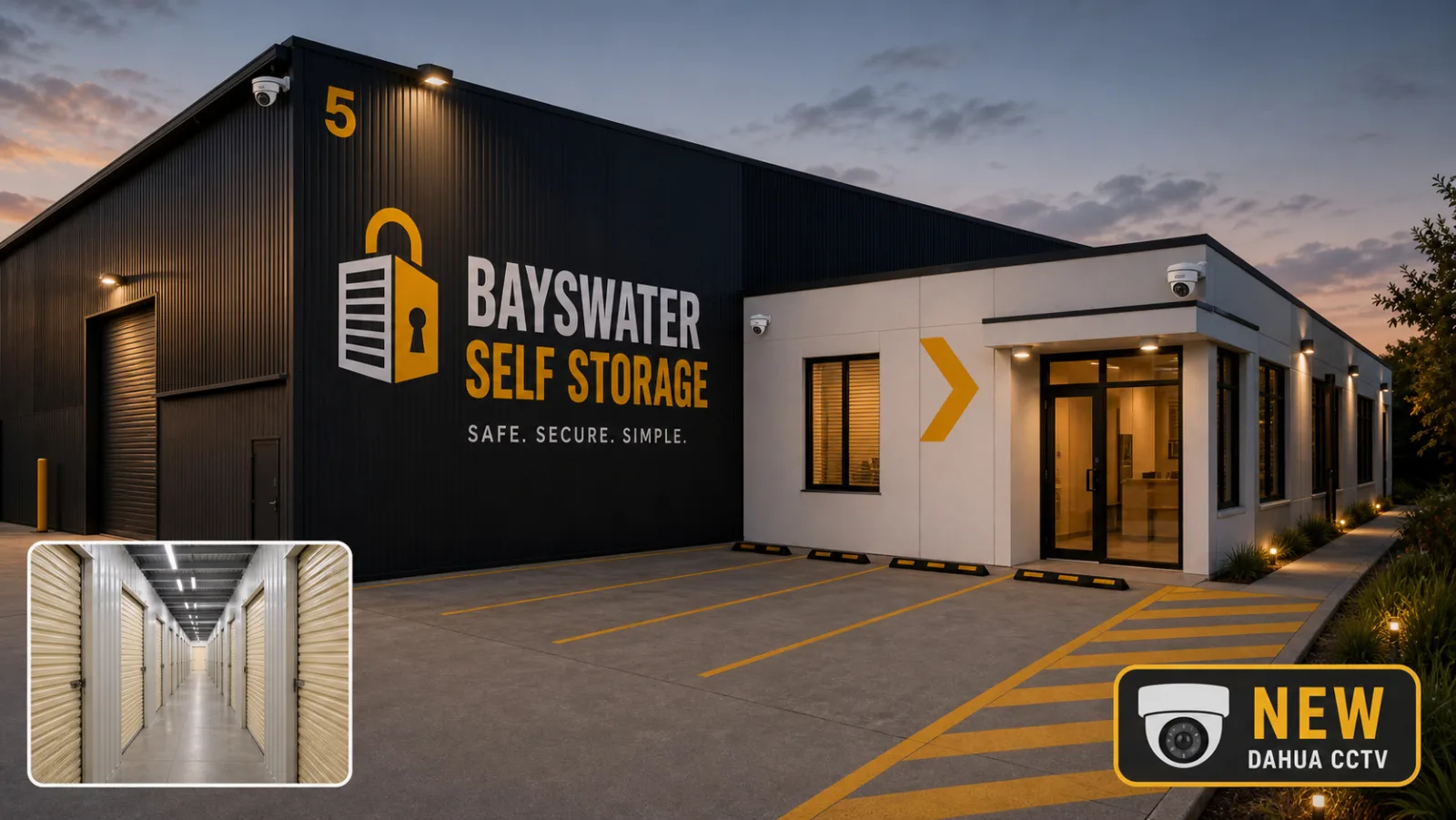 Security coverage concept for a commercial self-storage site